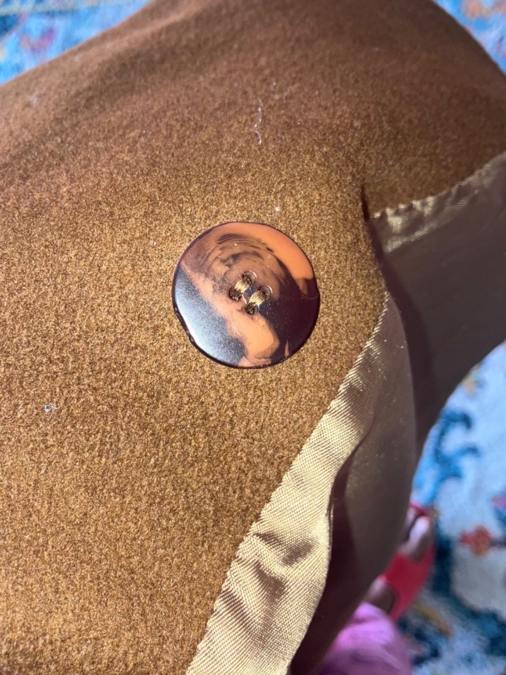 Chocolate brown, long wool coat - Picture 12 of 13